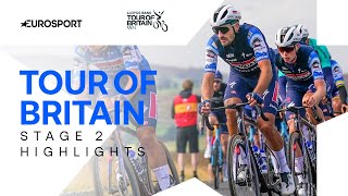 GREAT WIN 👏  Tour of Britain Stage 2 Highlights  Eurosport Cycling [upl. by Bruyn856]