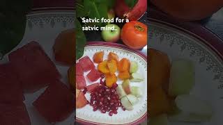 Satvic food for a satvic mind Persimmons Papaya Pomegranate Apple Watermelon fruits dinner [upl. by Christianity]