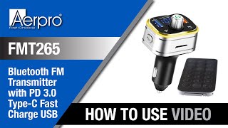 Aerpro FMT265 – Bluetooth FM Transmitter – HowTo Video [upl. by Einahpetse]