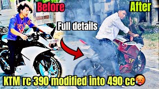 KTM RC390 Full MODIFIED 🥵 CUSTOMIZE MODIFICATION DETAILS 👀  Loudest EXHAUST INSTALLED 😱 ktm [upl. by Nawram]