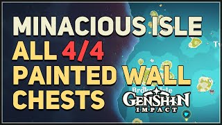 All Minacious Isle Painted Wall Chest Locations Genshin Impact [upl. by Eniretac206]