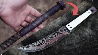 a damascus knife from BIG big bolt [upl. by Krischer]