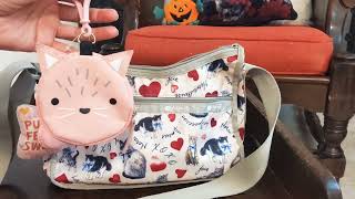 Whats in my bag Lesportsac Kitty Print 💖😻 [upl. by Laup756]