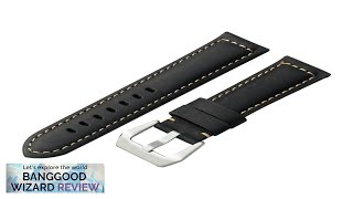 22mm Multicolor Handsewn Retro Cow Leather Smart Watch Band Replacement Strap Review [upl. by Lyndsey894]