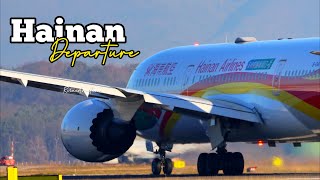 Hainan Airlines dreamliner taxiing and takeoff live from Italy hainan Hainanair hainanemergency [upl. by Vokay]