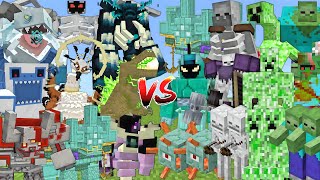 OP BOSSES ALLIANCE Vs ZOMBIE amp CREEPER amp SKELETON amp GUARDIAN ALLIANCE MOB BATTLE IN MINECRAFT [upl. by Lombardo]