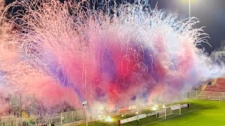 LEGA PRO 🇮🇹  070524  Taranto Ultras extraordinary Coreo for playoff against Latina ❤️💙 [upl. by Angele100]