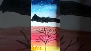 how to paint autumn season 🍁 music autumnseasonpaintingforbeginners [upl. by Esyla]