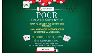 Peer Online Course Review POCR Info Session [upl. by Kathrine483]