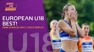 European U18 best 🔥 1286 for Frlickova in the 100m hurdles heats 🤯 Banska Bystrica 2024 [upl. by Manouch986]