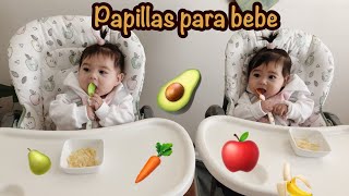 COMO HACER PAPILLAS PARA BEBÉS DE 6 MESES🍎🍐🥑🥕 [upl. by Zzaj]