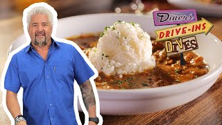 Guy Fieri Eats Gumbo amp Étouffée at a LA Creole Spot  Diners DriveIns and Dives  Food Network [upl. by Nhepets]