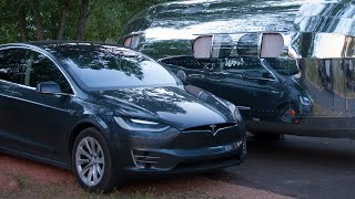 Tesla Model X Towing amp Range Test with the Bowlus [upl. by Haidadej]