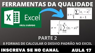 8 FORMAS DE CALCULAR O DESVIO PADRÃO NO EXCEL [upl. by Notnerb]