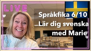 Språkfika 61024 om glädje sorg och vardag Lär dig svenska svenskamedmarie [upl. by Erbma612]