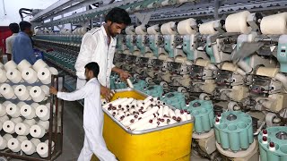 Cotton to Yarn Manufacturing Process In Huge Factory [upl. by Melodee]