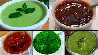 5 Type Of Chutney Imli Amchur Chutney Dahi wali Chutney Hari Chutney Fry Item Special Chutney [upl. by Kaiulani530]