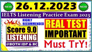 IELTS LISTENING PRACTICE TEST 2023 WITH ANSWERS  26122023 [upl. by Obel]