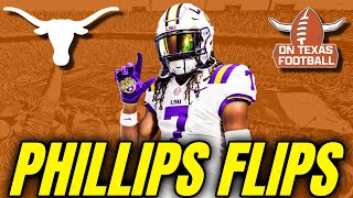 BREAKING 2025 DB Kade Phillips FLIPS to LSU  Recruiting Updates  Texas Longhorns Football [upl. by Winnah]