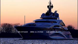 AL LUSAIL  Mega Yacht mit den Projectnamen JUPITER  Weser höhe Brake Unterweser [upl. by Valtin]