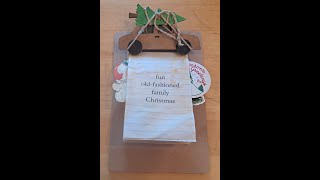 Christmas junk journal flip through Christmas Vacation Inspired Mini Junk Journal Clipboard [upl. by Cann678]