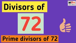 Divisors of 72  Divisor of 72 [upl. by Genna682]