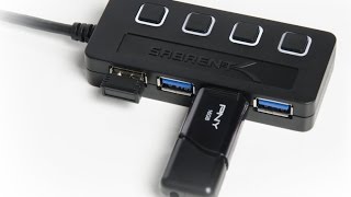 Sabrent 4 port USB 30 HUB with individual switches and power adapter [upl. by Yenwat390]