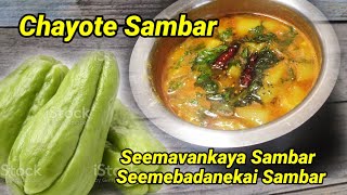 Chayote Sambar RecipeSeemebadanekai SambarSeemavankaya Sambar [upl. by Jeniffer]