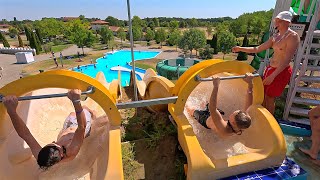 Twin Kamikaze Water Slide at AquaCentrum 🇭🇺 [upl. by Anairb]