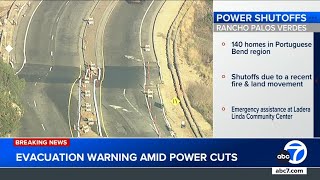 Rancho Palos Verdes residents bring in generators as landslide risk forces power shutdown [upl. by Hurless]