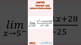 Exercice 242 Limites 2BAC Maths [upl. by Maon]