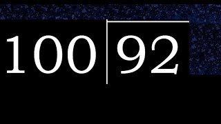 Divide 92 by 100  decimal result  Division with 3 Digit Divisors  How to do [upl. by Linea]