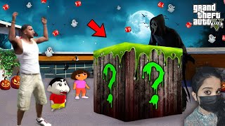 Franklin Shinchan amp Dora Opens Halloween Mystery Box  GTA 5 [upl. by Bundy596]