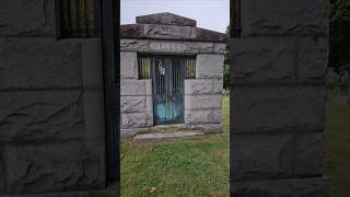 Inside The Weldon mausoleum with sidelights and stained glass window Mt Hope Cemetery Rochester NY [upl. by Ximena]