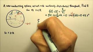 AP Physics C Electric Force Field amp Gauss’s Law 12 E by Uniformly Charged NonConducting Sphere [upl. by Ralston]