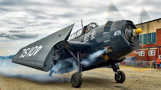 Big Old GRUMMAN TBM AVENGER AIRCRAFT ENGINES Cold Starting Up [upl. by Idnat784]