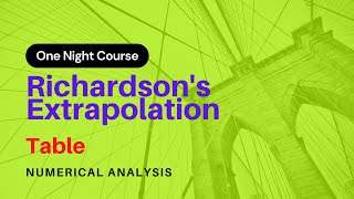 101  Richardsons Extrapolation Table  Learn NA Numerical Analysis in One Night  URDUHINDI [upl. by Othello]