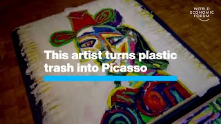 Turning plastic trash into Picasso  Green Solutions  World Economic Forum [upl. by Euqinimod]