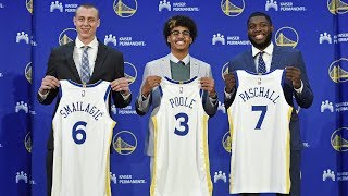 Golden State Warriors introduce 2019 NBA Draft picks [upl. by Eseuqram]