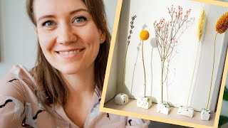 DIY Lente decoratie van klei  4x Droogbloemen Houders  Pelable [upl. by Corinna330]