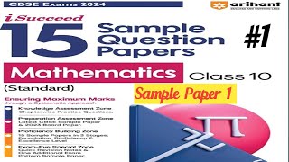 Arihant Sample Paper Class 10 Standard MathCbse Board Exam 2024Important Questions [upl. by Goddard251]