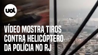 Complexo do Alemão Moradores registram tiros em helicóptero da polícia [upl. by Lewellen833]