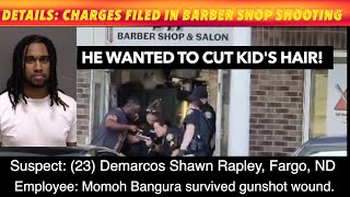 UPDATE Charges Filed In Fargo Barber Shop Shooting Suspect Wanted To Cut Kids Hair [upl. by Ltney123]