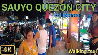 Unbelievable Walk at Super Busy Night in SauyoQuezon City Philippines4KWalking tour Philippines [upl. by Packton]