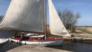 Sailing though Martham Ferry on the Norfolk Broads [upl. by Jacky]