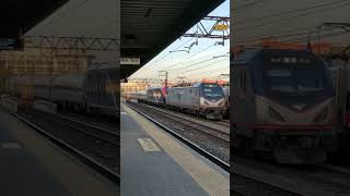 Amtrak  Vermonter Train No 55 Bypassing Port Chester Station with ALC42 Locomotive [upl. by Hershell]