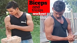 यही workout करके हम अपना डोला💪तगडा बनाए🔥 Biceps and triceps workout at home🏠 kumod kumar 💯 [upl. by Emearg749]