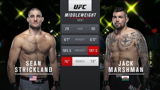 Sean Strickland vs Jack Marshman Full Fight Full HD [upl. by Anoi]