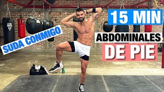 Abdominales De Pie 15 MIN Aplanar Abdomen En Casa [upl. by Adeys515]