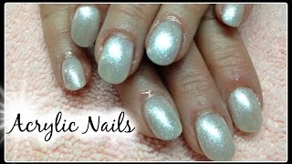 Short Round Acrylic Nails Tutorial [upl. by Htebezile]